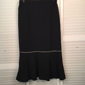 NINA MASSINI EVENING Full Length Black Skirt w rhinestones. Size 10